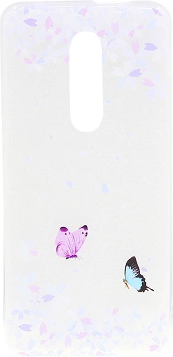 Shop4 - OnePlus 7 Pro Hoesje - Zachte Back Case Vlinders Transparant