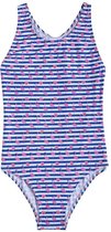 Slipstop Badpak gestreept blauw flamingo (valt klein) 104