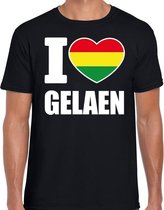 Carnaval t-shirt I love Gelaen voor heren - zwart - Geleen - Carnavalshirt / verkleedkleding S