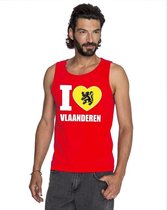 I love Vlaanderen tanktop rood heren L