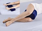Adhome Coussin de jambe ergonomique - en tissu velours bleu