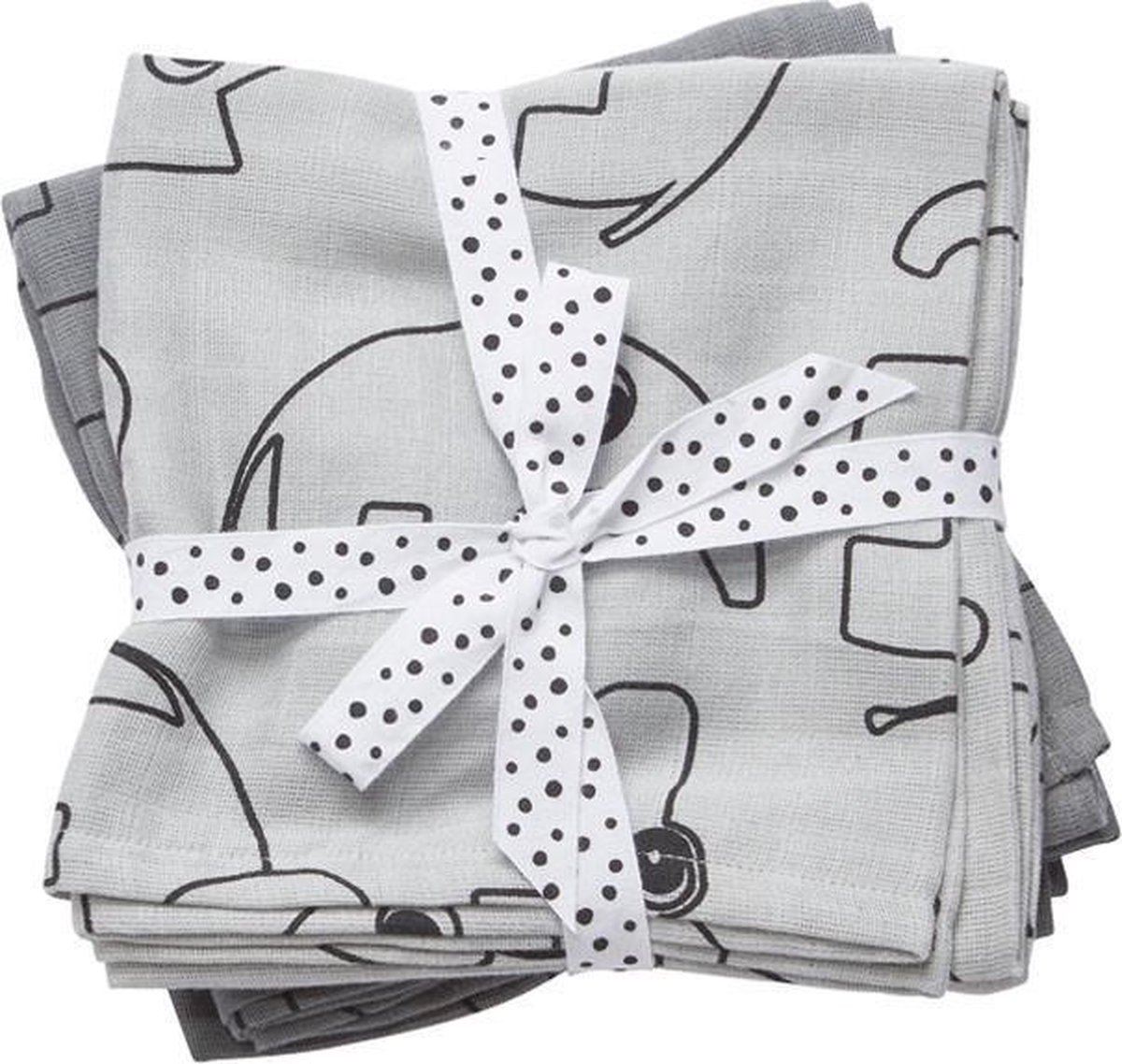 Goedkoopste Done By Deer set 2 burp cloths 70x70cm Contour grey