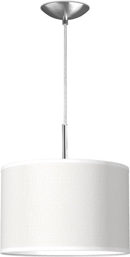 Home Sweet Home hanglamp Bling - verlichtingspendel Tube Deluxe inclusief lampenkap - lampenkap 30/30/20cm - pendel lengte 100 cm - geschikt voor E27 LED lamp - wit