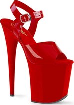 Pleaser Sandaal met enkelband, Paaldans schoenen -35 Shoes- FLAMINGO-808N Paaldans schoenen Rood