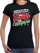 Fout kerstshirt / t-shirt zwart Im the reason why Santa has a naughty list voor dames - kerstkleding / christmas outfit M