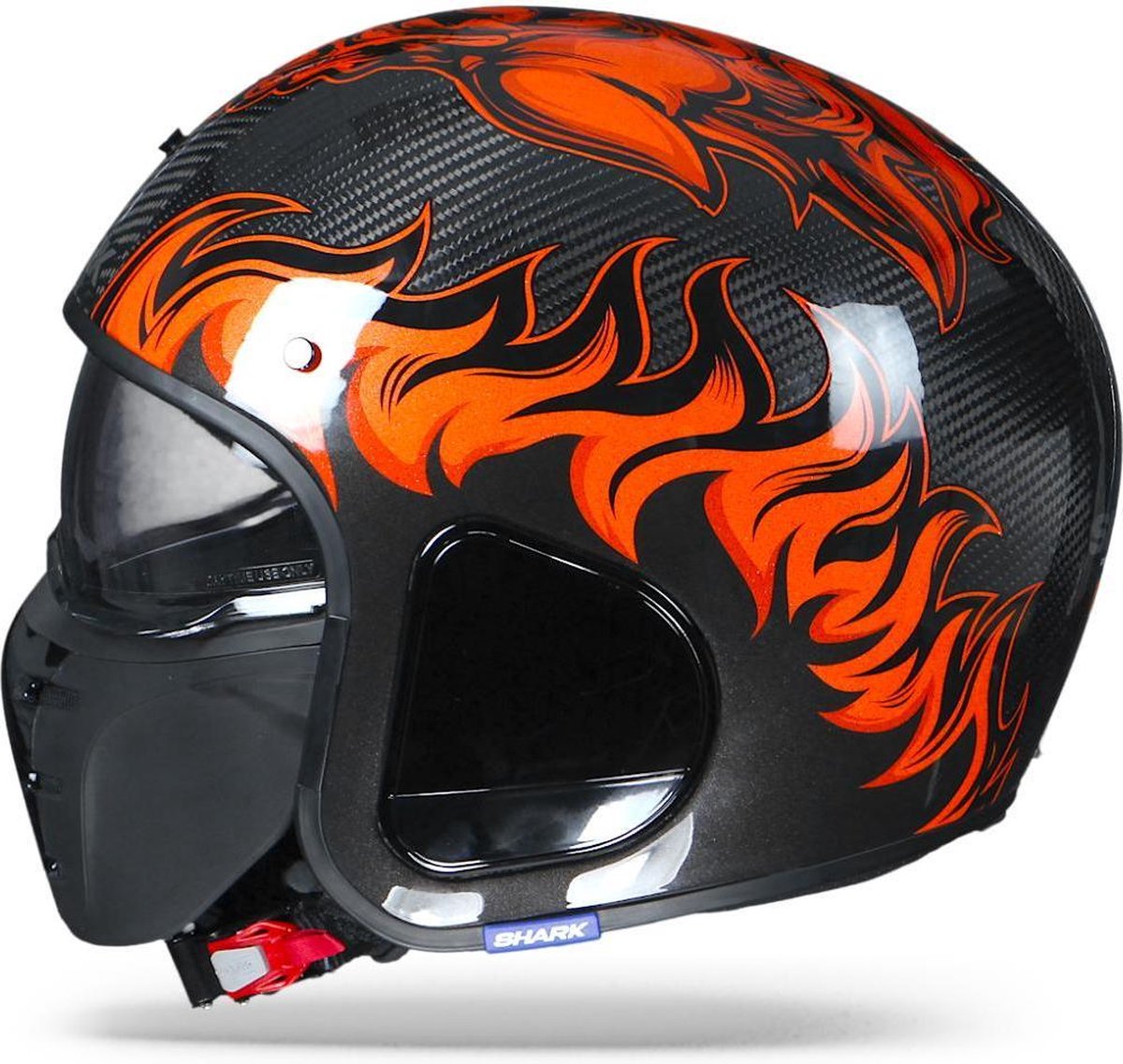 SHARK SDRAK CARBON DAGON Motorhelm jethelm CARBON Oranje Oranje Maat