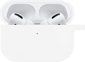 Case Geschikt voor Airpods Pro Hoesje Hoes Siliconen Met Clip Cover - Hoesje Geschikt voor Apple Airpods Pro Siliconen Met Clip - Wit