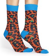 Happy Socks Leopard Sokken - Oranje/Groen - Maat 41-46