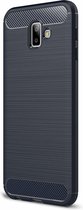 Soft Bruchem TPU Hoesje voor Samsung Galaxy J6+ (2018)- Donker Blauw - van Bixb
