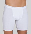 Wit katoenen boxershort voor heren met een grijze Sloggi-band.