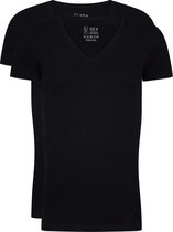 RJ Bodywear Everyday - Nijmegen - 2-pack - stretch T-shirt diepe V-hals - zwart -  Maat S