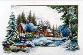 Volledige Borduurpakketen Volwassenen - Voorbedrukt - Hobby en Creatief - Borduurset - Voorbedrukt borduurpakket winter sneeuw op aida Needleart World 540.044