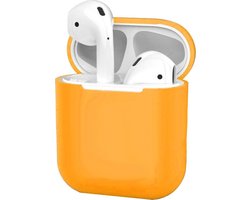 Hoesje - Geschikt voor Apple Airpods 2 - Siliconen Dun Met Clip - Case Cover - Silicone Hoes - Oranje