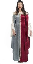 Limit - Koning Prins & Adel Kostuum - Fleur De Lis Middeleeuwse Koningin - Vrouw - blauw,rood - Maat 46 - Carnavalskleding - Verkleedkleding