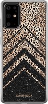 Samsung S20 Plus hoesje siliconen - Chevron luipaard | Samsung Galaxy S20 Plus case | multi | TPU backcover transparant