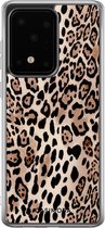 Samsung S20 Ultra hoesje siliconen - Luipaard print bruin | Samsung Galaxy S20 Ultra case | multi | TPU backcover transparant