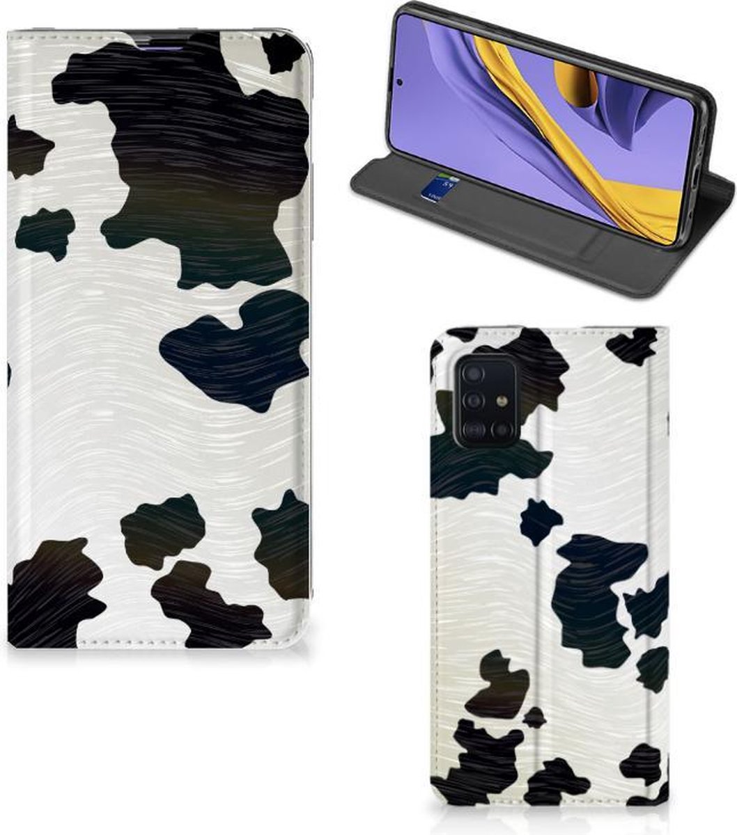Book Case voor Samsung Galaxy A51 Hoesje maken Koeienvlekken