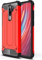 Armor Hybrid Back Cover - Xiaomi Redmi Note 8 Pro Hoesje - Rood