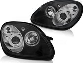 Koplampen dual halo rims MERCEDES R170 SLK 04 96-04 ANGEL EYES CCFL ZWART