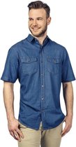 Westfalia Jeans shirt Denver, halve mouw, kleur indigo, maat L