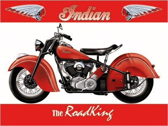 Indian Motorcycles The Road King Metalen Bord - 20 x 30 cm