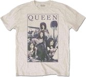 Queen - Vintage Frame Heren T-shirt - S - Creme