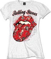 Tshirt Femme Rolling Stones -M- Tattoo Flash Blanc