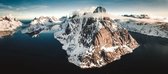 Schilderij - Panorama Noorwegen, Multikleur , 2 maten , print op canvas, premium print