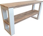 Wood4you - Side table New Orleans steigerhout 170Lx78HX38D cm wit