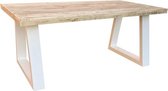 Wood4you - Eettafel Vancouver Steigerhout 220Lx78Hx90D cm Wit