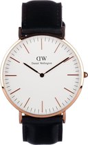 Daniel Wellington Classic Sheffield DW00100007 - Horloge - Leer - Zwart - Ø40mm