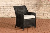 Clp Sandnes - Fauteuil - 5mm Poly-rotan - kleur van rotan:zwart, overtrek: crème-wit gebroken wit