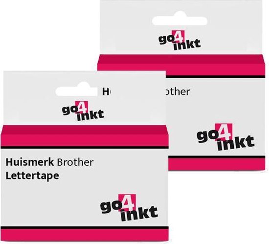 Compatible met Brother P-touch letter label tape cassette TZE-735 12mm Wit op Groen - 2 stuks - van Go4inkt