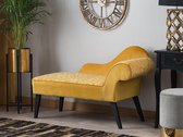Beliani BIARRITZ - Chaise longue - geel - fluweel