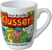Mok - Cartoon Mok - Voor de echte Klusser - Gevuld met een toffeemix - In cadeauverpakking met gekleurd krullint