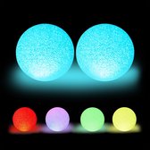Relaxdays 2x led lichtbol kleurverandering - sfeerverlichting - 15 cm - voor binnen