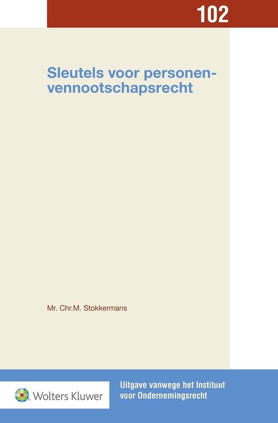 IVO reeks 102 - Sleutels voor personenvennootschapsrecht - Chr.M. Stokkermans | 