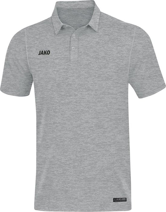 Jako Polo Premium Basics Grijs Gemeleerd Maat 2XL