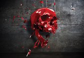 Fotobehang - Vlies Behang - Rode Schedel - Skull - 208 x 146 cm