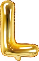 Partydeco - Folieballon Goud Letter L (35 cm)
