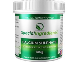 Calcium Sulfaat - 100 g - Calcium Sulphate - Calciumsulfaat - Gips (food grade) - Hersluitbare Pot - Recycled Plastic
