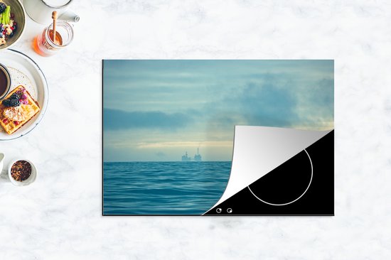 KitchenYeah® Inductie beschermer 81x52 cm - Noordzee - Mist - Water - Kookplaataccessoires - Afdekplaat voor kookplaat - Inductiebeschermer - Inductiemat - Inductieplaat mat