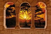 View Africa Sunset Tree Photo Wallcovering