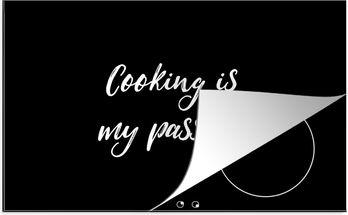 KitchenYeah® Inductie beschermer 81.6x52.7 cm - Cooking is my passion - Koken - Spreuken - Quotes - Kookplaataccessoires - Afdekplaat voor kookplaat - Inductiebeschermer - Inductiemat - Inductieplaat mat