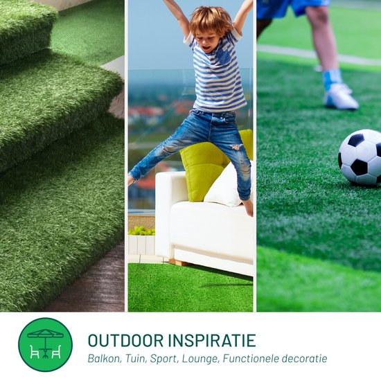 Green Turtle Kunstgras - Tapis de gazon - 200x300cm - 30mm - CENTRAL PARK LUXURY - Gazon Artificiel - Tapis de gazon pour extérieur et intérieur - Qualité très douce et réaliste - Kunstgras pour extérieur, jardin, balcon, terrasse ou coin de jeux