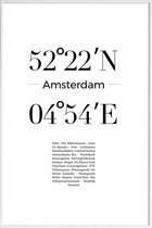JUNIQE - Poster in kunststof lijst Amsterdam -60x90 /Wit & Zwart