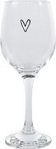 Clayre & Eef Wijnglas Hart 250 ml Transparant Glas Wijnkelk