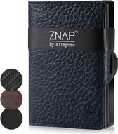 Slimpuro Znap Slim Wallet - 8 Pasjes - Muntvak - 8,9 X 1,5 X 6,3 cm (Bxhxd) RFID Bescherming - Donkerblauw