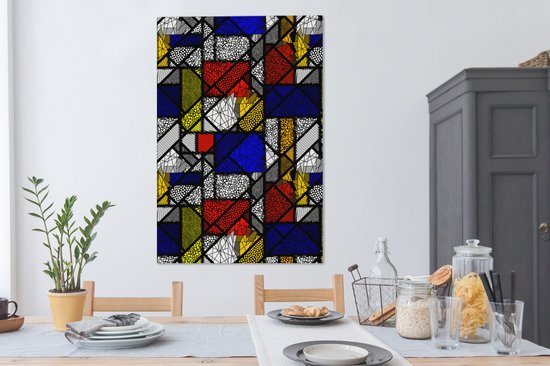 Peintures sur toile Mondrian - Glas - Oude Meesters - 80x120 cm - Décoration murale