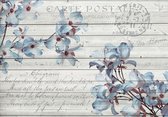Fotobehang - Vlies Behang - Bloemen op Houten Planken Vintage - 254 x 184 cm
